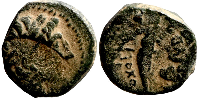 Greek coin 1-4 Century bronze

12mm 2,54g

Artificial sand patina