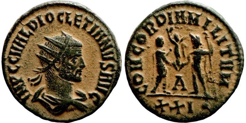 Diocletian. (285 AD). Æ Antoninian. Antioch. Obv: IMP C C VAL DIOCLETIANVS P F A...