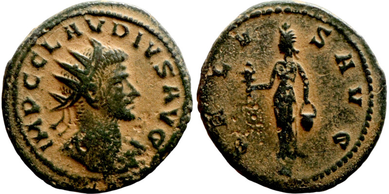 Claudius II Gothicus 268-270 Antoninianus

20mm 3,00g

Artificial sand patin...