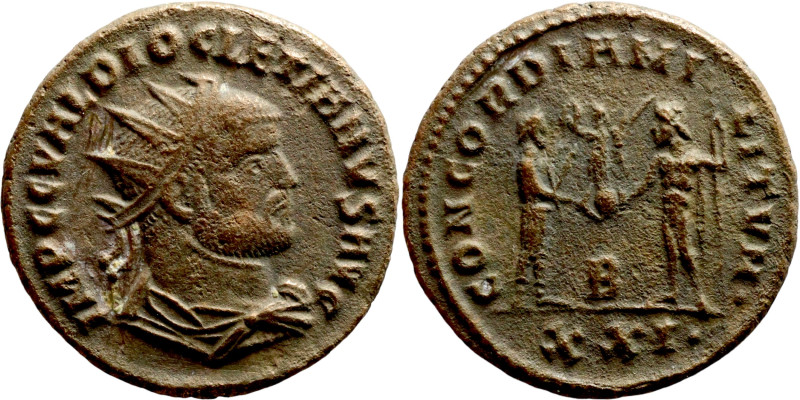 Diocletian. (285 AD). Æ Antoninian. Antioch. Obv: IMP C C VAL DIOCLETIANVS P F A...