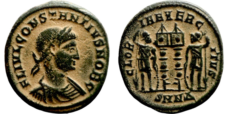 Constantinus I. (306-337 AD). Æ Follis. Obv: CONSTANTINVS MAX AVG. laureate bust...