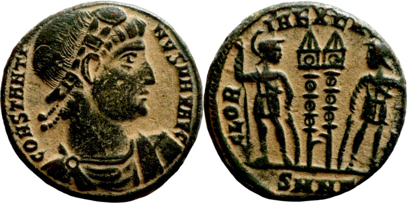 Constantinus I. (306-337 AD). Æ Follis. Obv: CONSTANTINVS MAX AVG. laureate bust...