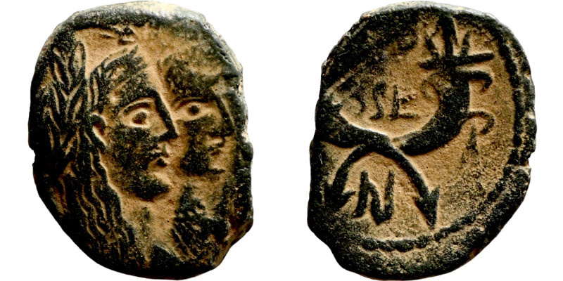 Nabatean coin

16mm 2,19g

Artificial sand patina