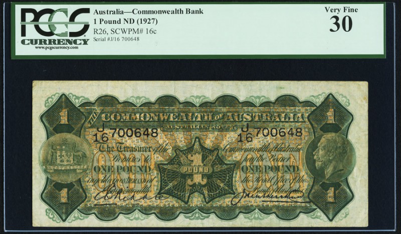 Australia Commonwealth of Australia 1 Pound ND (1927) Pick 16c PCGS Very Fine 30...