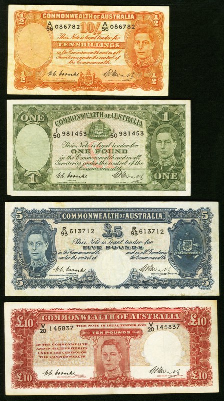 A Quartet of King George VI Notes from Australia. Fine or Better. 

HID098012420...