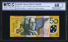 Australia Reserve Bank of Australia 50 Dollars 1995 Pick 54a PCGS Superb Gem UNC 68OPQ. 

HID09801242017