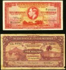 Bermuda Government 10 Shillings 12.5.1937 Pick 9 Fine; Trinidad and Tobago Government 5 Dollars 2.1.1939 Pick 7b Very Good. 

HID09801242017