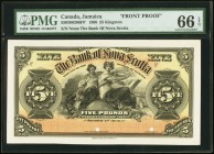 Canada Bank of Nova Scotia 5 Pounds Kingston 2.1.1900 550-38-02-06FP Front Proof PMG Gem Uncirculated 66 EPQ. 

HID09801242017