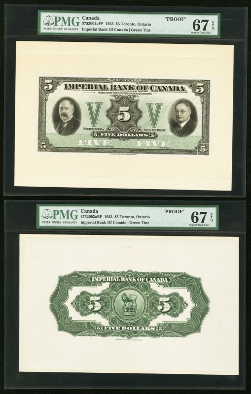 Canada Imperial Bank of Canada 5 Dollars 1933 375-20-02aFP; 375-20-02aBP Front A...