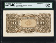 Colombia Estado Soberano de Bolivar 10 Pesos ND (1885) Pick S126p Proof PMG Uncirculated 62. 

HID09801242017