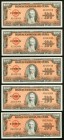 Cuba Banco Nacional de Cuba 100 Pesos 1959 Pick 93a, Five Examples Choice About Uncirculated to Choice Crisp Uncirculated. 

HID09801242017