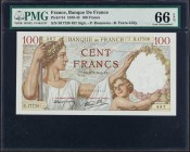 France Banque de France 100 Francs 9.1.1941 Pick 94 PMG Gem Uncirculated 66 EPQ. 

HID09801242017