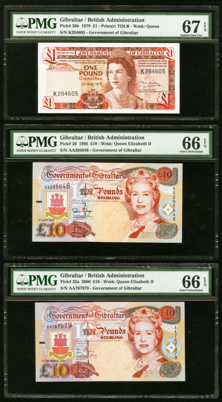 Gibraltar Government of Gibraltar 1; 10 (2) Pounds 1979; 1995; 2006 Pick 20b; 26...