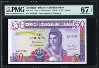 Gibraltar Government of Gibraltar 50 Pounds 27.11.1986 Pick 24 PMG Superb Gem Unc 67 EPQ. 

HID09801242017