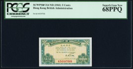 Hong Kong Government of Hong Kong 5 Cents ND (1941) Pick 314 PCGS Superb Gem New 68PPQ. 

HID09801242017