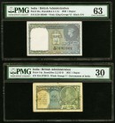 India Government of India 1 Rupee 1940; 1935 Pick 25a; 14a Two Examples PMG Choice Uncirculated 63; Very Fine 30. 

HID09801242017