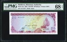 Maldives Maldives Monetary Authority 20 Rufiyaa 1983 Pick 12a PMG Superb Gem Unc 68 EPQ. 

HID09801242017