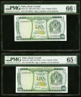 Malta Bank Centrali ta' Malta 1 Lira 1967 (ND 1973) Pick 31f Two Examples PMG Gem Uncirculated 66 EPQ; Gem Uncirculated 65 EPQ. 

HID09801242017