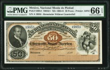 Mexico Nacional Monte de Piedad 50 Pesos ND (1800-81) Pick S268r1 Remainder PMG Gem Uncirculated 66 EPQ. 

HID09801242017