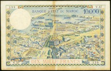 Morocco Banque d'Etat du Maroc 10,000 Francs 13.10.1953 Pick 50 Very Fine. Staining present.

HID09801242017