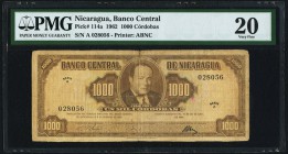 Nicaragua Banco Central de Nicaragua 1000 Cordobas 1962 Pick 114a PMG Very Fine 20. Minor repairs.

HID09801242017