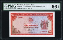 Rhodesia Reserve Bank of Rhodesia 2 Dollars 24.5.1979 Pick 39b PMG Gem Uncirculated 66 EPQ. 

HID09801242017