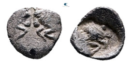 Caria. Uncertain mint circa 500-400 BC. Tetartemorion AR