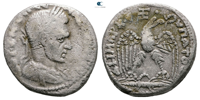 Seleucis and Pieria. Seleuceia Pieria. Macrinus AD 217-218. 
Billon-Tetradrachm...