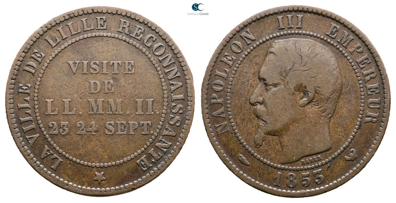 France. AD 1853. Visite de LL.MM.II.
Jeton

 mm, 10 g



Very Fine