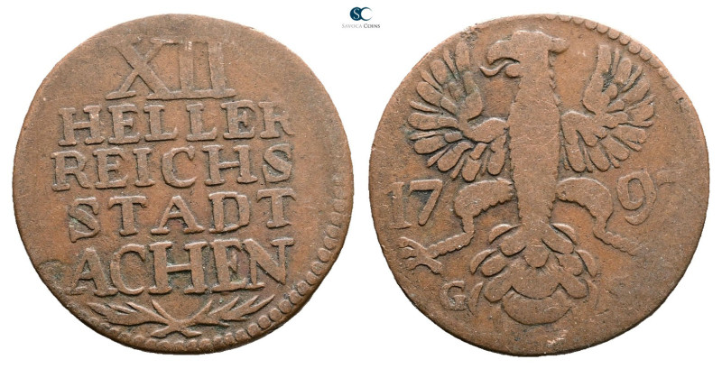 Germany. Aachen AD 1797. 
12 Heller 1797

 mm, 3,65 g



Nearly Very Fine