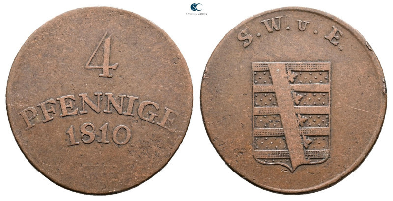 Germany. Saxen-Weimar-Eisenach AD 1810. 
4 Pfennige 1810

 mm, 7 g



Ver...