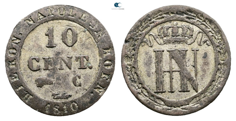 Germany. Westfalen AD 1810. 
10 Centimes 1810

 mm, 2,15 g



Good Very F...