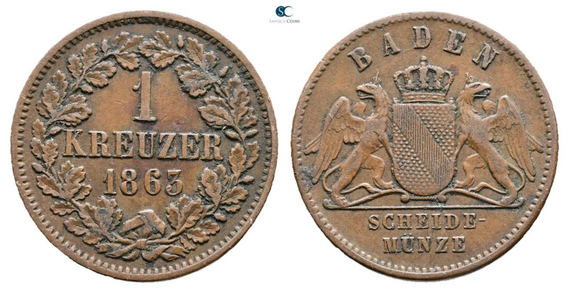 Germany. Baden AD 1863. 
1 Kreuzer 1863

 mm, 4,21 g



Very Fine