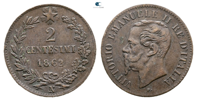 Italy. AD 1862. 
2 Centesimi 1862 N

 mm, 2 g



Very Fine