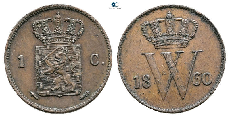 Netherlands. AD 1860. 
1 Cent 1860

 mm, 3,95 g



Very Fine