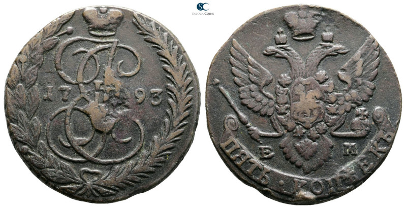 Russia. AD 1793. 
5 Kopeks 1796

 mm, 46,10 g



Very Fine