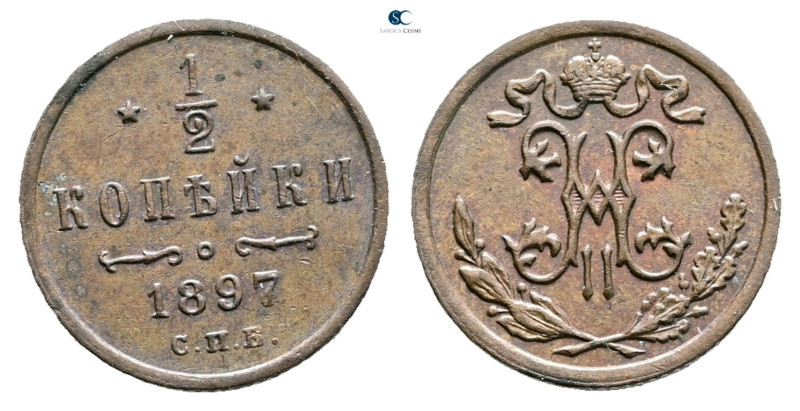 Russia. AD 1897. 
1/2 Kopek 1897

 mm, 1,6 g



Nearly Extremely Fine