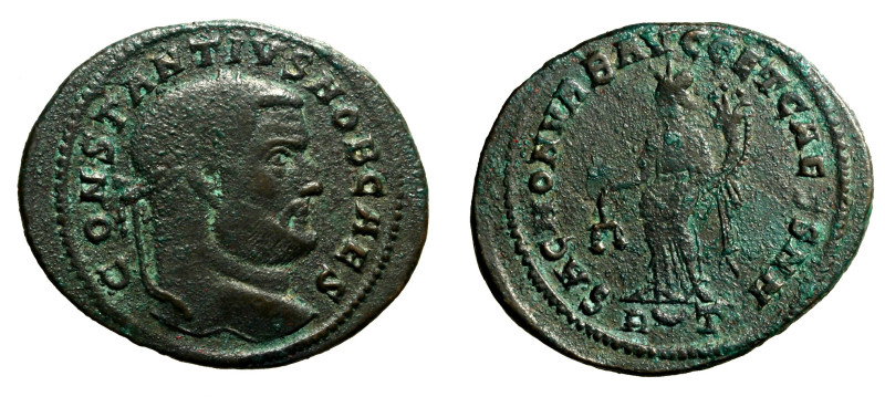 COSTANZO CLORO (303-305) Follis per Roma. CONSTANTIVS NOB CAES. Testa laur. a ds...