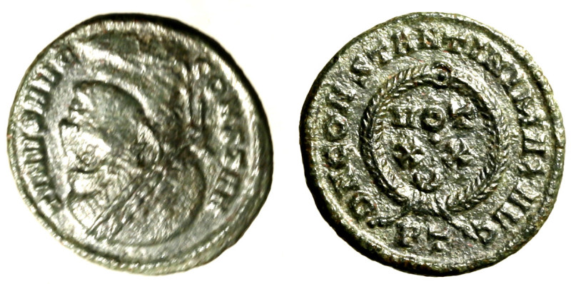 COSTANTINO I (307-337) Follis ridotto per Ticinum (322-325) Testa laur. a ds. R/...