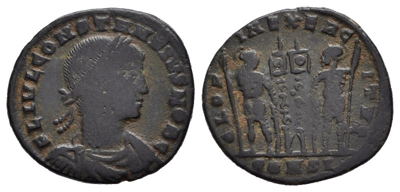 COSTANZO II, Cesare (324-337). Costantinopoli. Nummus. AE (2,29 g). D/ FL IVL CO...