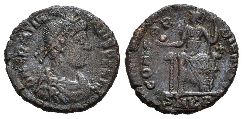 GRAZIANO (367-383). Cizico. AE2. AE (2,25 g). D/ D N GRATIANVS P F AVG, busto di...