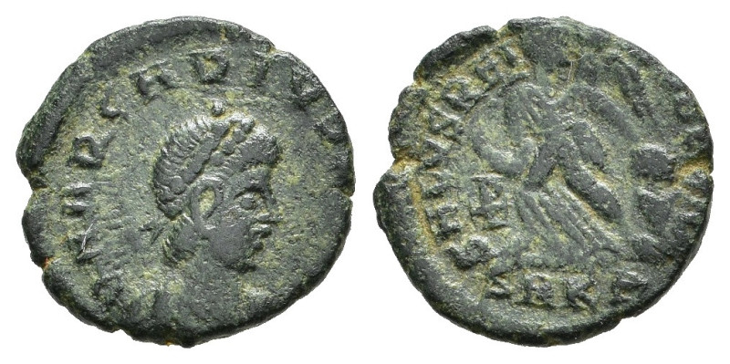 ARCADIO (383-408). Cizico. AE3. AE (0,9 g). D/ D N ARCADIVS P F AVG, busto diade...