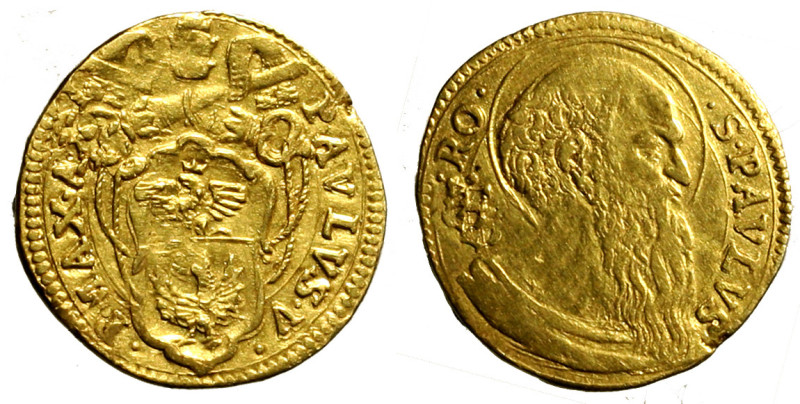 ROMA. Paolo V (1605-1621) Scudo d’oro A/ II. (g. 3,34) Stemma R/ Testa di S. Pao...