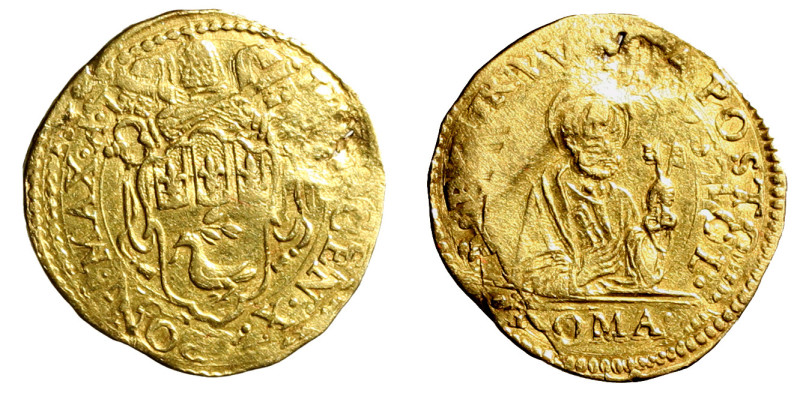 ROMA. Innocenzo X (1644-1655) Scudo d'oro A/ I (g. 3,24) Stemma sormontato da tr...