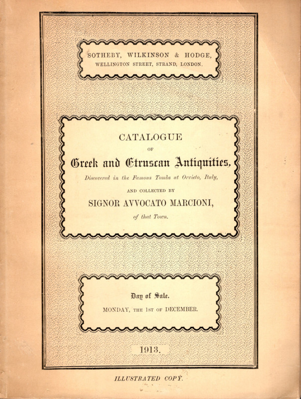 SOTHEBY, WILKINSON & HODGE - London, 1 - December, 1913. Catalogue of Greek and ...