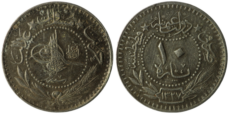 OTTOMAN EMPIRE.Mehmet V (AD 1909-1918)
10 Para 19mm, 2,62g