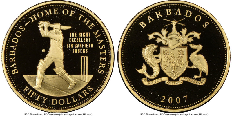 Elizabeth II gold Proof "Home of the Masters" 50 Dollars 2007 PR69 Ultra Cameo N...