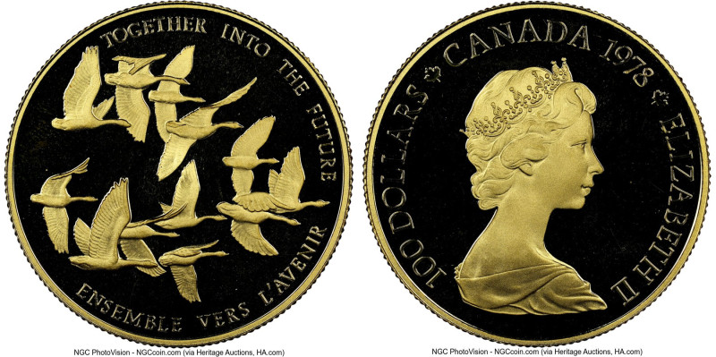 Elizabeth II gold Proof "Canadian Unity" 100 Dollars (1/2 oz) 1978 PR69 Ultra Ca...