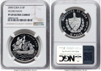 Republic silver Proof "Velero Rayo" 10 Pesos 2000 PR69 Ultra Cameo NGC, Havana mint, KM759. HID09801242017 © 2024 Heritage Auctions | All Rights Reser...