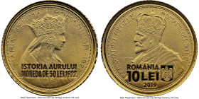 Republic gold Proof "History of Romanian Gold" 10 Lei 2019 PR70 Ultra Cameo, Bucharest mint, KM-Unl. HID09801242017 © 2024 Heritage Auctions | All Rig...